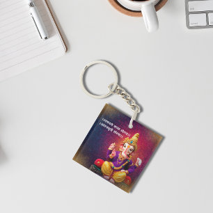 Porte-clés Lord Ganesha Idol Ganpatio Mantra