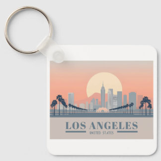 Porte-clés Los Angeles California Skyline Pastel Travel