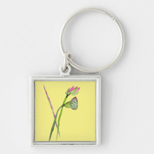 Porte-clés Lotus rose Fleur Zen Art bouddhiste
