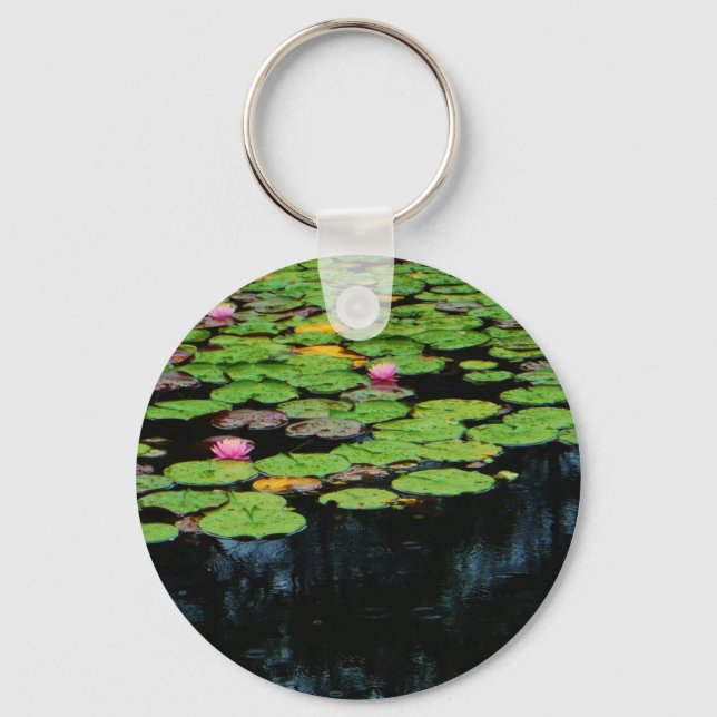 Porte-clés lotus rose noir (Recto)