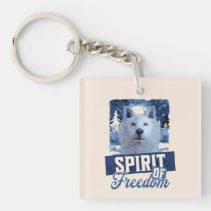 Porte-clés Loup Arctique Esprit de liberté Création faunique