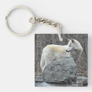 Porte-clés Loup blanc
