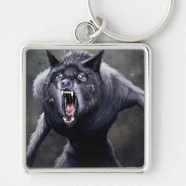 Porte-clés loup-garou effrayant (Devant)