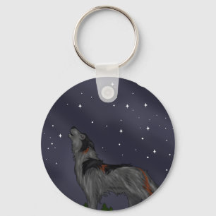 Porte-clés Loup hurlant (gris)