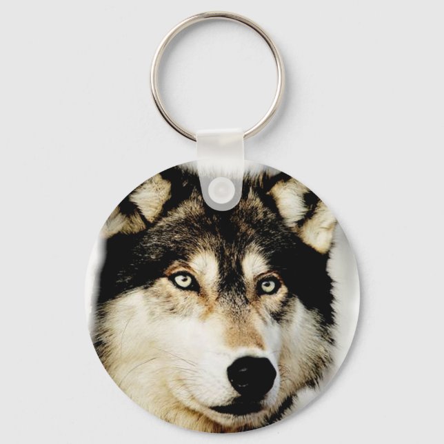 Porte-clés Loup motivationnel unique (Recto)