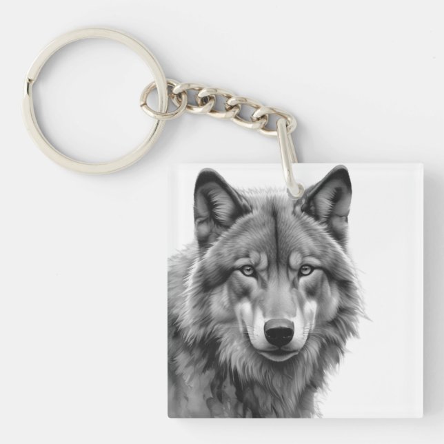Porte-clés Loup solitaire masculin de Sigma (Devant)
