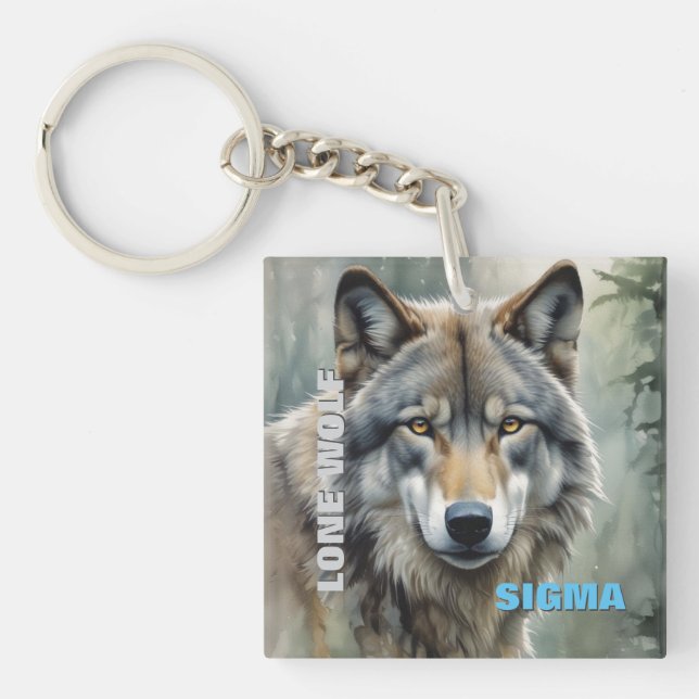 Porte-clés Loup solitaire masculin de Sigma (Devant)