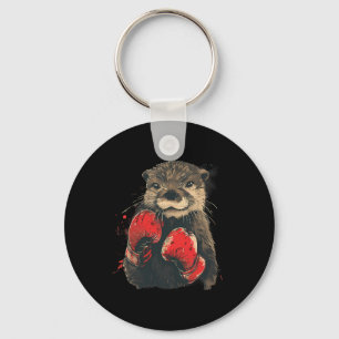 Porte-clés Loutre boxeur avec gants de boxe Kickboxing Drôle