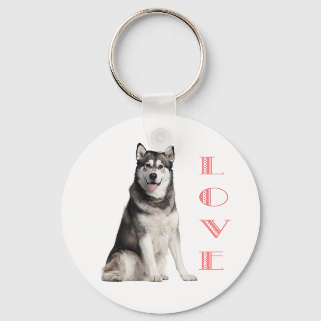 Porte-clés Love Alaskan Malamute Chien Chien Chien Porte - cl (Recto)