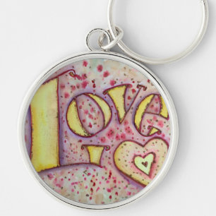 Porte-clés Love Art Word Peinture Porte - clé