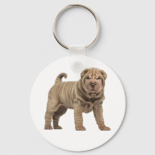 Porte-clés Love Chinese Shar Pei Puppy Dog Keychain