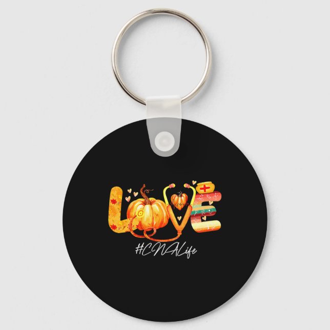 Porte-clés Love Cna Vie Citrouille Automne Automne Thanksgivi (Recto)