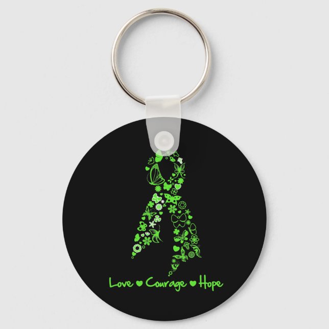 Porte-clés Love Courage Hope Butterfly - Lymphom non-Hodgkins (Recto)