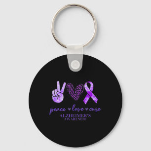 Porte-clés Love Cure Ribbon Leopard Alzheimerheimer Cerveau A