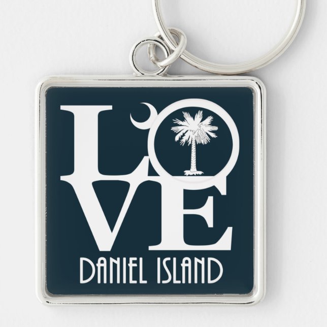 Porte-clés LOVE Daniel Island Caroline du Sud (Devant)