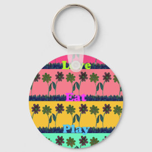 Porte-clés Love Eat Play Art Print