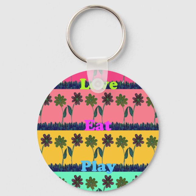 Porte-clés Love Eat Play Art Print (Recto)