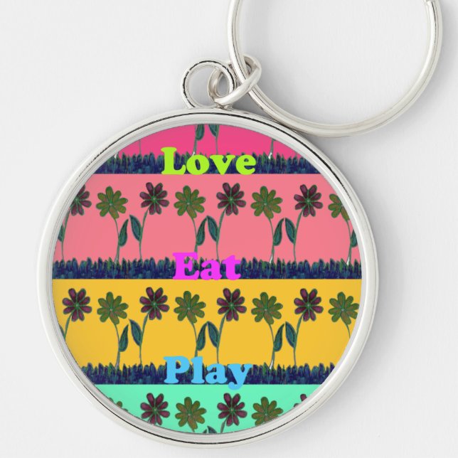 Porte-clés Love Eat Play Art Print (Devant)