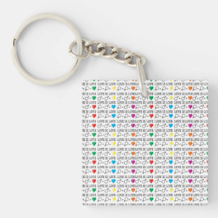 Porte-clés LOVE est LOVE égalité citation dans les couleurs a