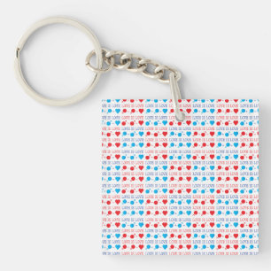Porte-clés LOVE est une citation LOVE en rouge et bleu