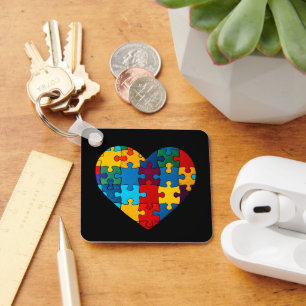 Porte-clés Love Heart Puzzle Sensibilisation sur l'autisme d'