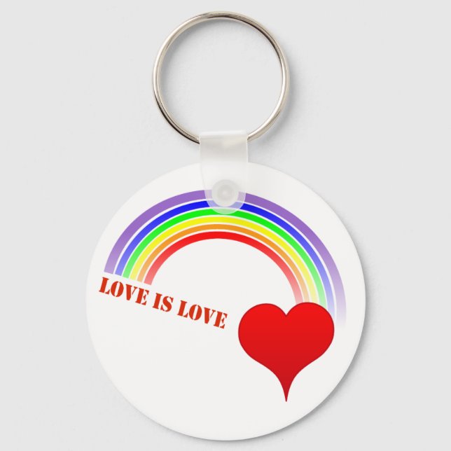Porte-clés LOVE IS LOVE Rainbow Heart Keychain (Recto)