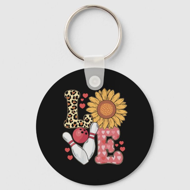 Porte-clés Love Leopard Sunflower Bowling Valentine Bowling P (Recto)
