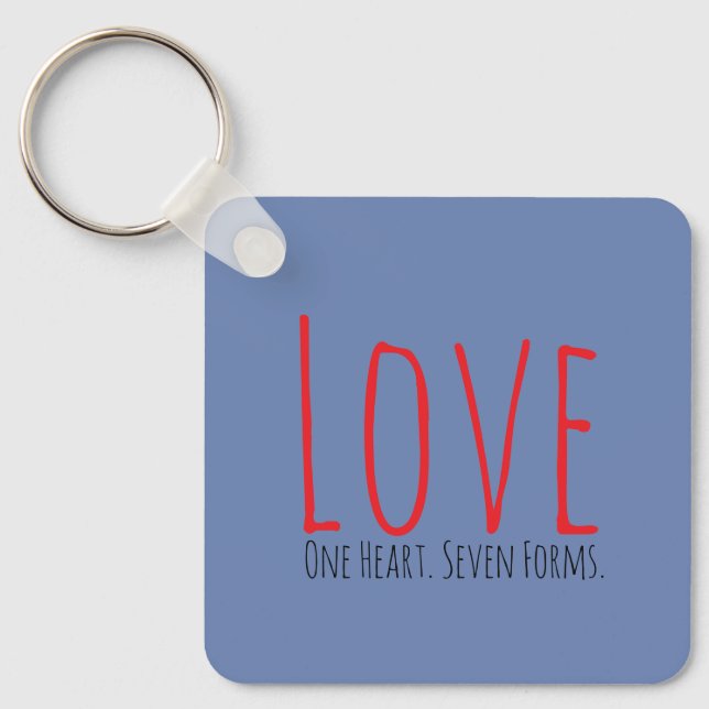 Porte-clés Love - One Heart. Seven Forms Acrylic Keychain (Recto)