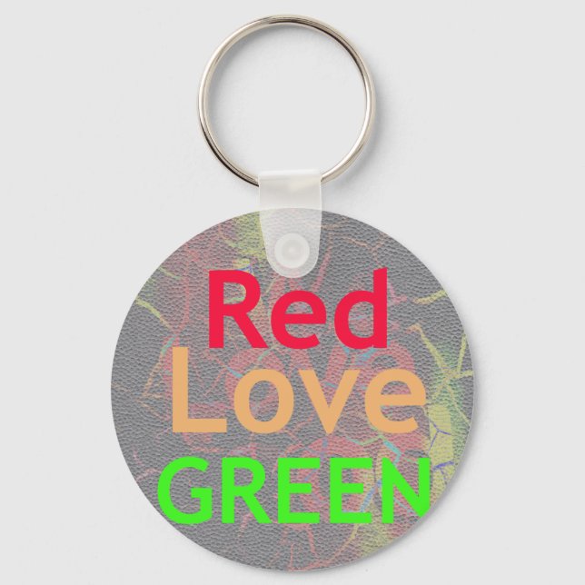 PORTE-CLÉS LOVE RED GOLDEN VERT (Recto)
