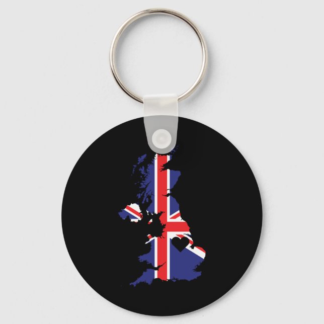 Porte-clés Love Royaume-Uni Don British Pride Heart (Recto)