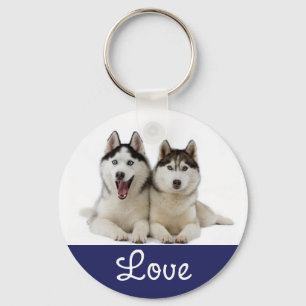 Porte-clés Love Siberian Husky Puppy Dog Portrait Keychain