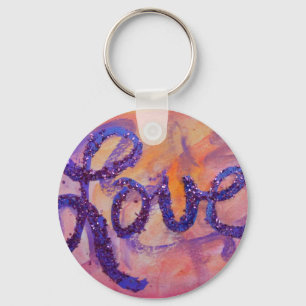 Porte-clés Love Sunset Twilight Art Word Peinture Porte - clé