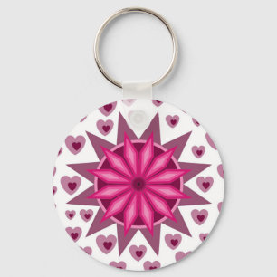 PORTE-CLÉS LOVE VALENTINE PARTY WITH HEARTS FLOWER GIFT KEYCH