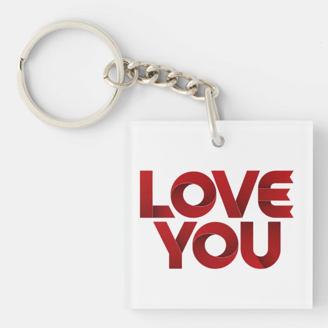Porte-clés Love You – Bold Romantic Typography (Devant)