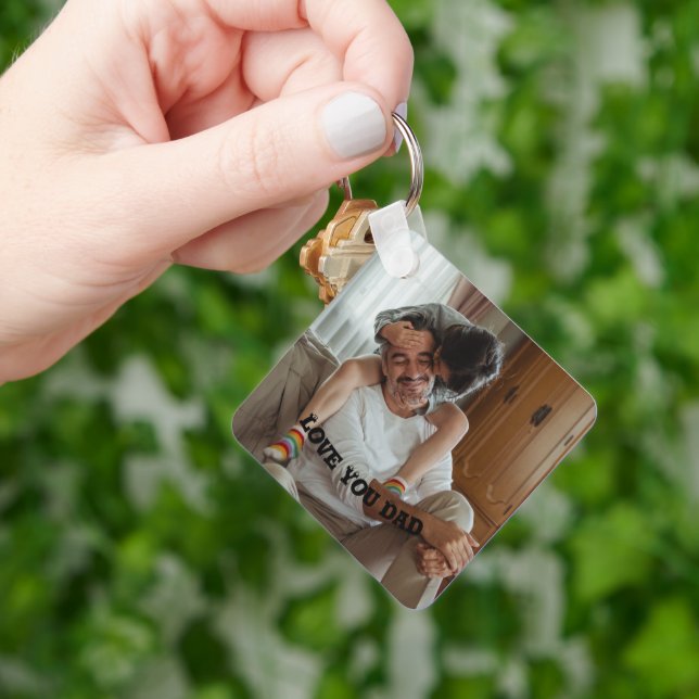 Porte-clés Love You papa < Porte - clé photo personnalisé bou (main)