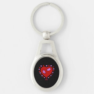 Porte-clés Lovely Heart Kisses Oval Porte - clé