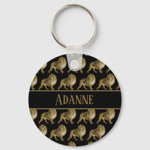 Porte-clés Lovely Lion Gold et Black
