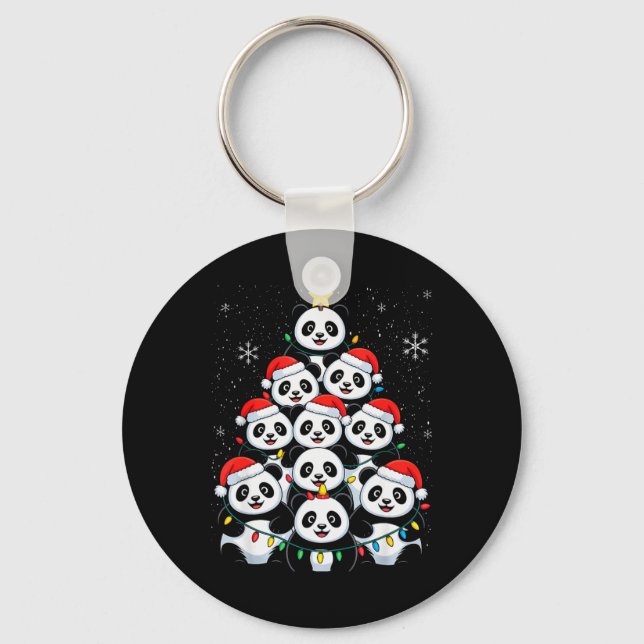 Porte-clés Lover Xmas Panda Christmas Tree T Shirt  (Recto)
