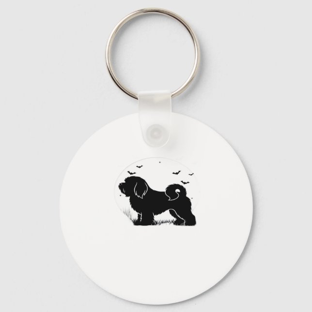 Porte-clés Lowchen Dog � Halloween Moon Silhouette Classic T- (Recto)
