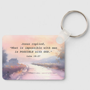 Porte-clés Luc 18:27 Possible avec Dieu, Jésus Bible Verse