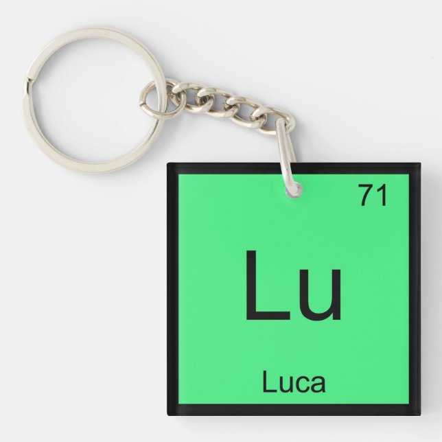 Porte-clés Luca Nom Chimie Élément Tableau périodique (Devant)