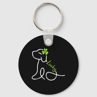 Porte-clés Lucky Dog St Patricks Day Cute Irish Puppy Shamroc