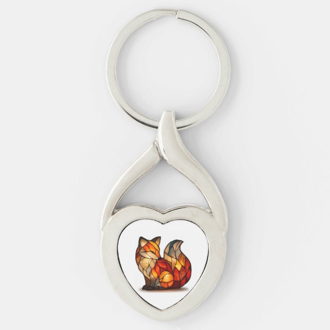 Porte-clés Lucky Fox Charm Metal Keychain (Devant)