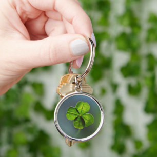 Porte-clés Lucky Green Four Leaf Clover