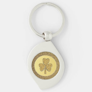 Porte-clés Lucky Irish Shamrock Gold Coin
