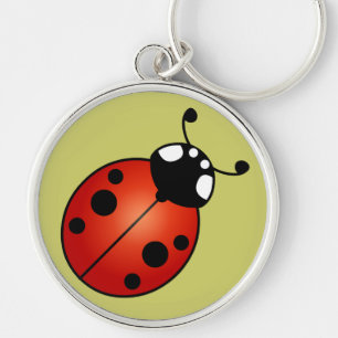 Porte-clés Lucky Ladybug Red Orange Black Ladybird Beetle