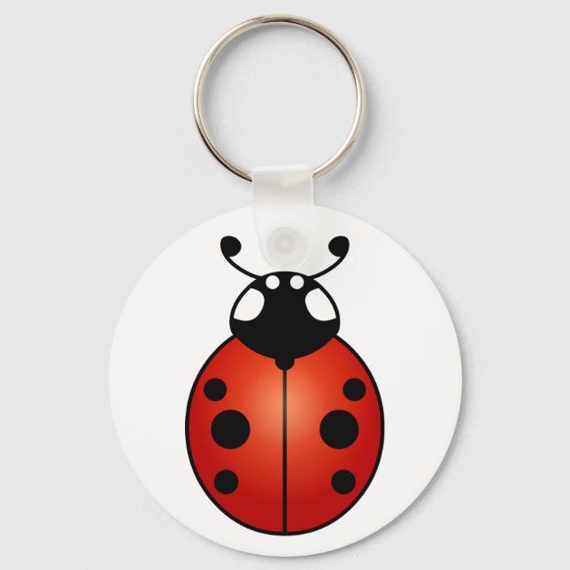 Porte-clés Lucky Ladybug Red Orange Black Ladybird Beetle (Recto)
