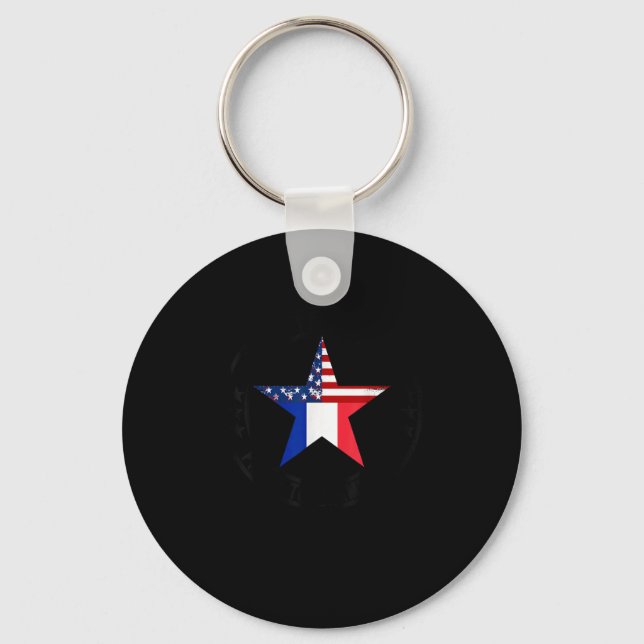 Porte-clés Lucky To Be French Proud To Be American French Lan (Recto)