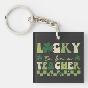 Porte-clés Lucky To Be Teacher Super Retro St Patrick's Day