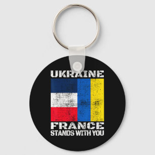 Porte-clés L'Ukraine La France est avec vous Drapeau de souti